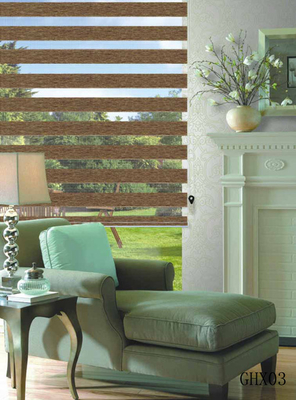 Advantage Horizontal Sheer Zebra Shade for home decoration with wood colors