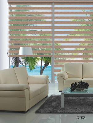 Advantage Horizontal Sheer Zebra Shade for home decoration with wood colors